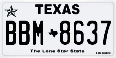 TX license plate BBM8637