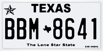 TX license plate BBM8641