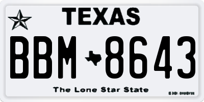 TX license plate BBM8643