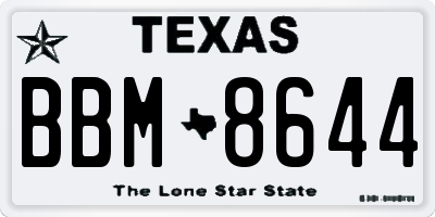 TX license plate BBM8644