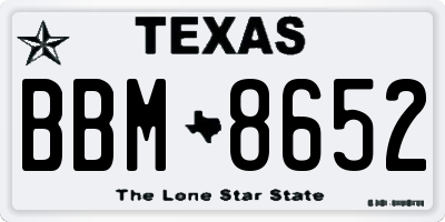 TX license plate BBM8652