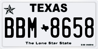 TX license plate BBM8658