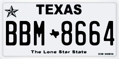 TX license plate BBM8664