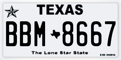 TX license plate BBM8667