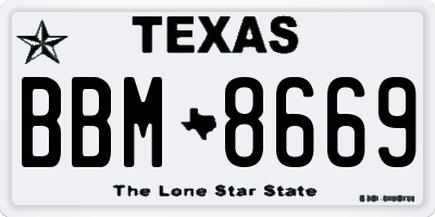 TX license plate BBM8669