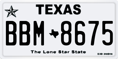 TX license plate BBM8675