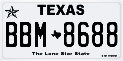 TX license plate BBM8688