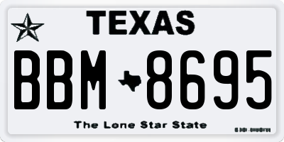 TX license plate BBM8695