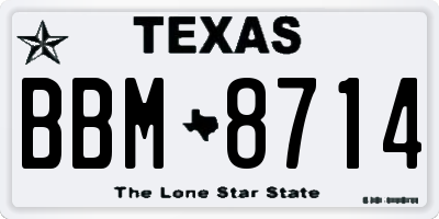 TX license plate BBM8714