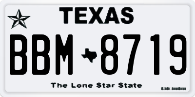 TX license plate BBM8719
