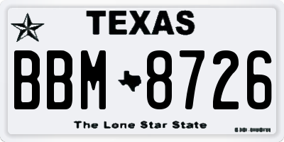 TX license plate BBM8726