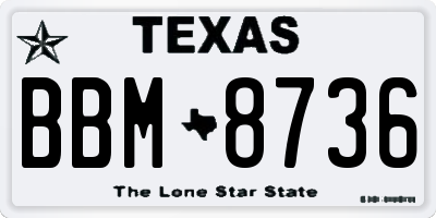 TX license plate BBM8736