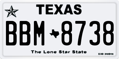 TX license plate BBM8738