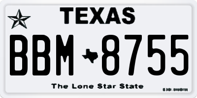 TX license plate BBM8755