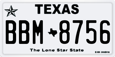 TX license plate BBM8756
