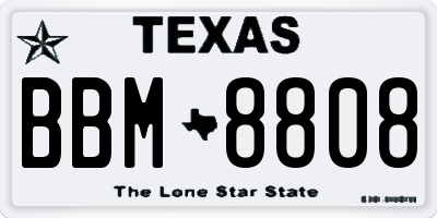 TX license plate BBM8808