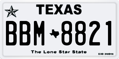 TX license plate BBM8821
