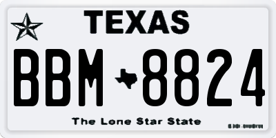 TX license plate BBM8824