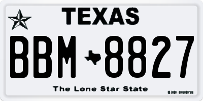 TX license plate BBM8827