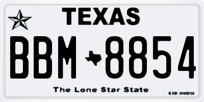 TX license plate BBM8854