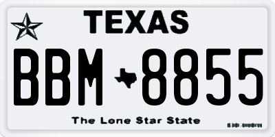 TX license plate BBM8855