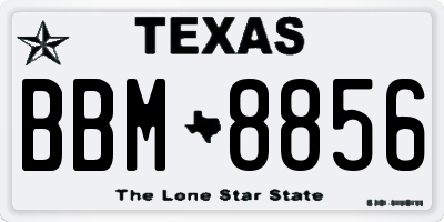TX license plate BBM8856