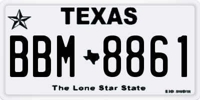 TX license plate BBM8861