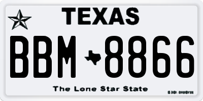 TX license plate BBM8866