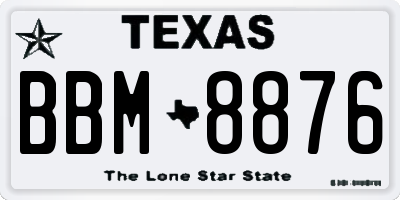 TX license plate BBM8876