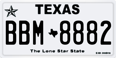 TX license plate BBM8882