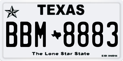 TX license plate BBM8883