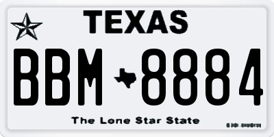 TX license plate BBM8884