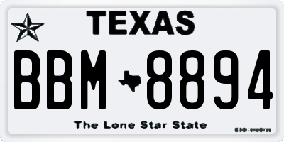 TX license plate BBM8894