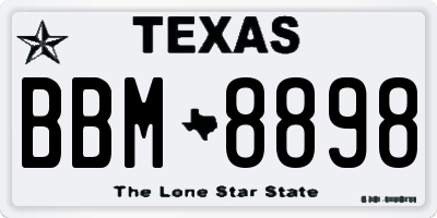 TX license plate BBM8898