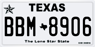 TX license plate BBM8906
