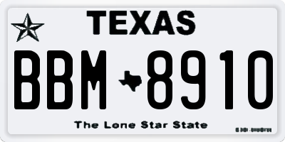 TX license plate BBM8910