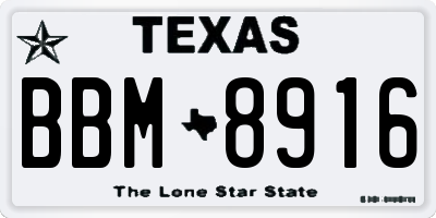 TX license plate BBM8916