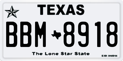 TX license plate BBM8918