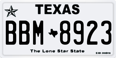 TX license plate BBM8923