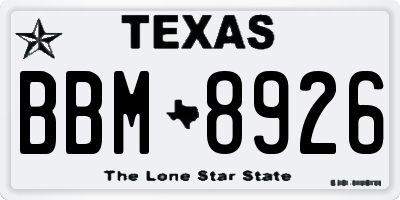 TX license plate BBM8926