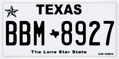 TX license plate BBM8927
