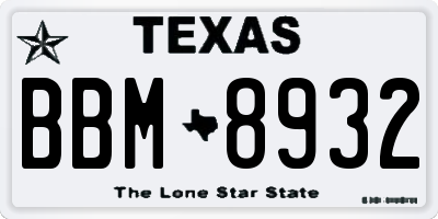 TX license plate BBM8932