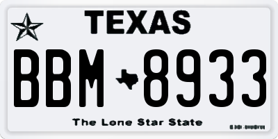 TX license plate BBM8933