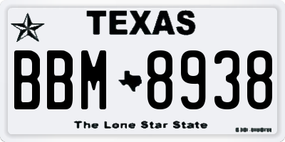 TX license plate BBM8938