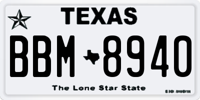 TX license plate BBM8940