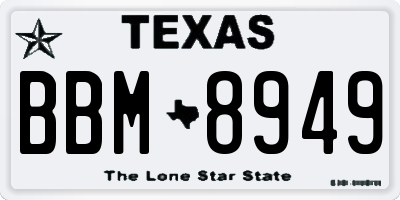 TX license plate BBM8949