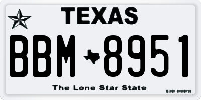TX license plate BBM8951