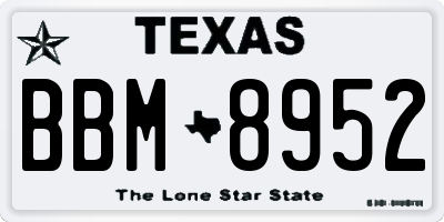 TX license plate BBM8952