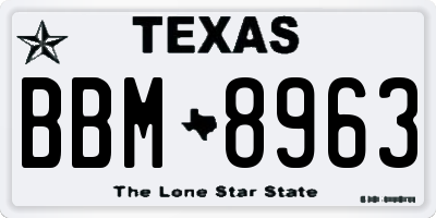 TX license plate BBM8963