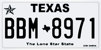 TX license plate BBM8971